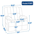 Fabric Recliner Chair with 360-Degree Swivel and Rocking Base