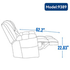 Fabric Recliner Chair with 360-Degree Swivel and Rocking Base
