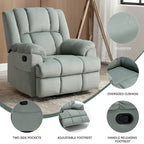 Fabric Recliner Chair with 360-Degree Swivel and Rocking Base