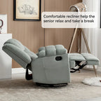 Fabric Recliner Chair with 360-Degree Swivel and Rocking Base