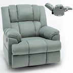 Fabric Recliner Chair with 360-Degree Swivel and Rocking Base