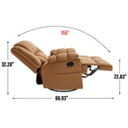 Fabric Recliner Chair with 360-Degree Swivel and Rocking Base