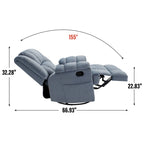 Fabric Recliner Chair with 360-Degree Swivel and Rocking Base