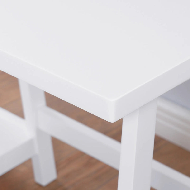 Writing Desk with Two Open Shelves and Rubberwood Legs