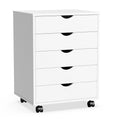 5-Drawer Mobile File Cabinet, Vertical Storage Cabinet with Wheels