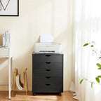 5-Drawer Mobile File Cabinet, Vertical Storage Cabinet with Wheels