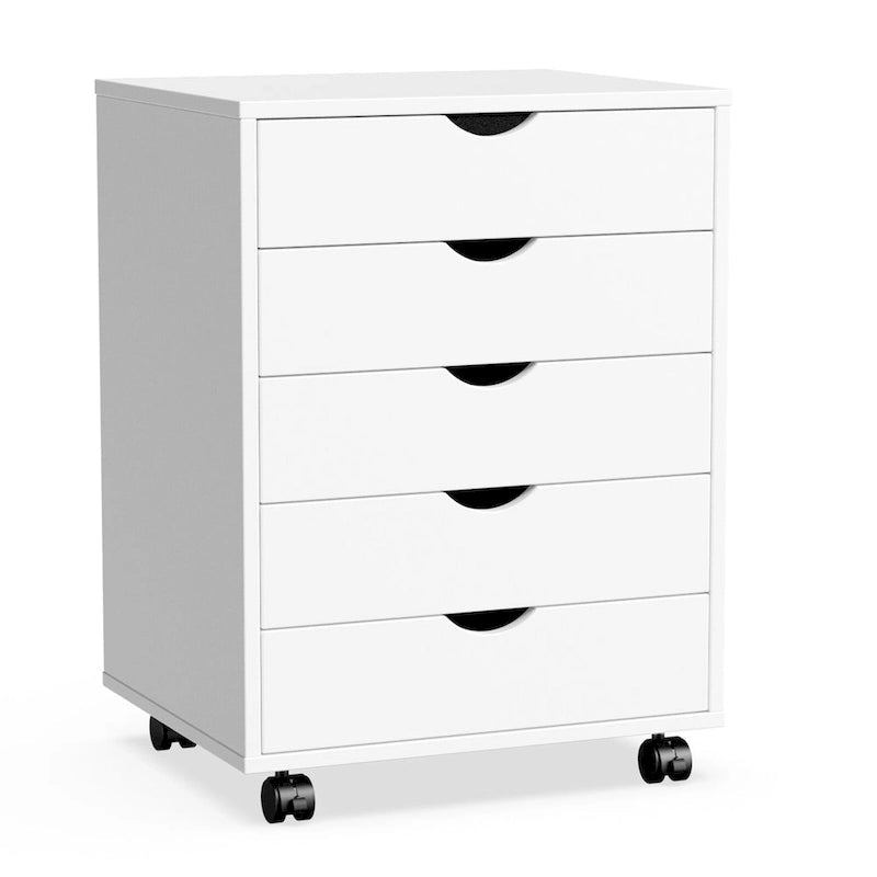 5-Drawer Mobile File Cabinet, Vertical Storage Cabinet with Wheels