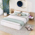 Queen Size Platform Bed with Storage Headboard, Drawers, USB Ports and Outlets