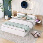 Queen Size Platform Bed with Storage Headboard, Drawers, USB Ports and Outlets
