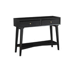 Consoletafel met twee laden en onderste plank, 42 x 14 x 33 in