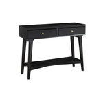 Consoletafel met twee laden en onderste plank, 42 x 14 x 33 in