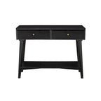 Consoletafel met twee laden en onderste plank, 42 x 14 x 33 in