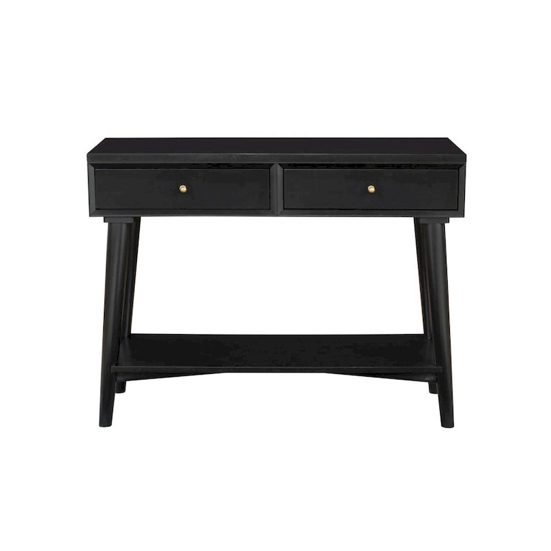 Console Table with Two Drawers and Lower Shelf, 42 x 14 x 33 in