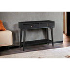 Consoletafel met twee laden en onderste plank, 42 x 14 x 33 in