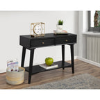 Consoletafel met twee laden en onderste plank, 42 x 14 x 33 in