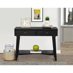 Consoletafel met twee laden en onderste plank, 42 x 14 x 33 in