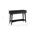 Consoletafel met twee laden en onderste plank, 42 x 14 x 33 in