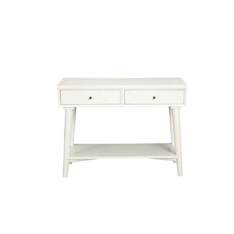 Consoletafel met twee laden en onderste plank, 42 x 14 x 33 in