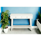 Consoletafel met twee laden en onderste plank, 42 x 14 x 33 in