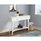 Consoletafel met twee laden en onderste plank, 42 x 14 x 33 in