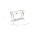 Consoletafel met twee laden en onderste plank, 42 x 14 x 33 in