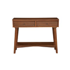 Consoletafel met twee laden en onderste plank, 42 x 14 x 33 in