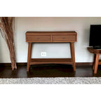 Consoletafel met twee laden en onderste plank, 42 x 14 x 33 in