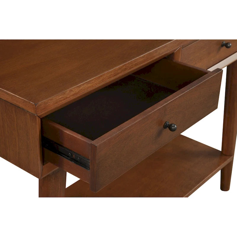 Consoletafel met twee laden en onderste plank, 42 x 14 x 33 in