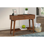 Consoletafel met twee laden en onderste plank, 42 x 14 x 33 in