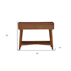 Consoletafel met twee laden en onderste plank, 42 x 14 x 33 in