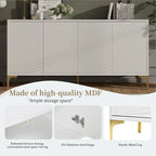 4-Door Sideboard Cabinet with Adjustable Shelves