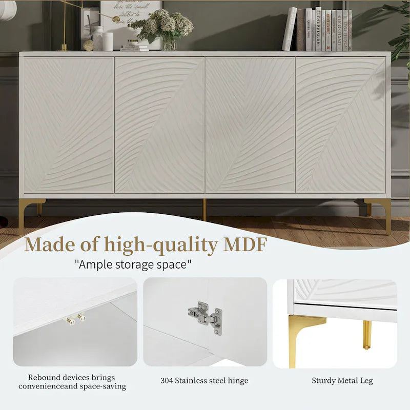 4-Door Sideboard Cabinet with Adjustable Shelves