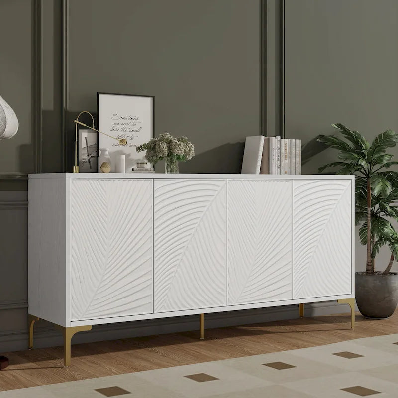 4-Door Sideboard Cabinet with Adjustable Shelves