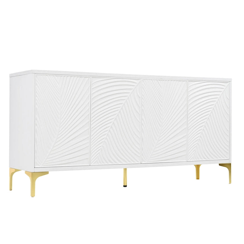 4-Door Sideboard Cabinet with Adjustable Shelves