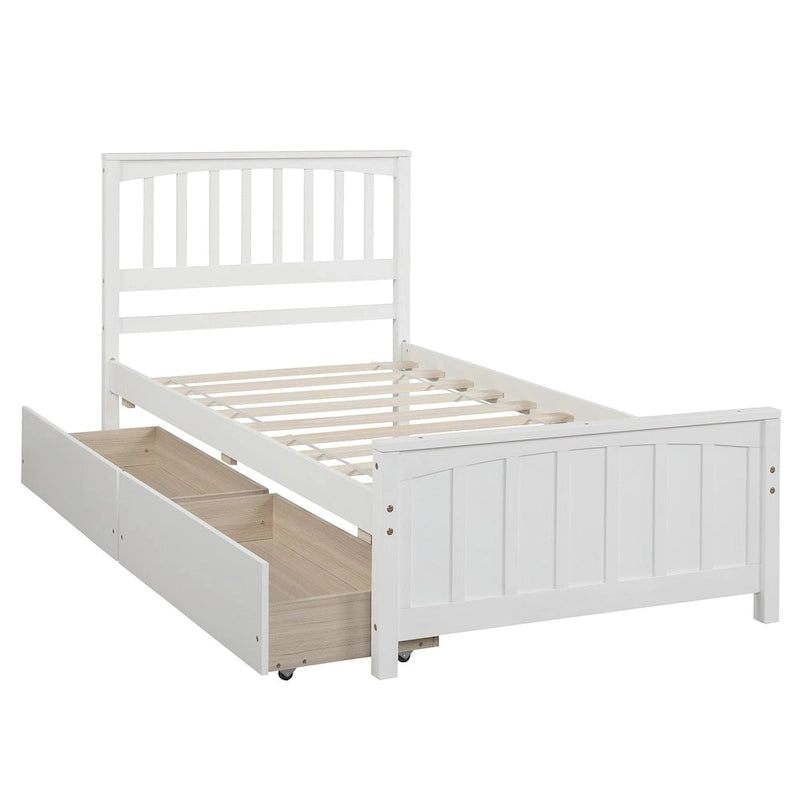 Twin Platform Bed with Two Drawers
