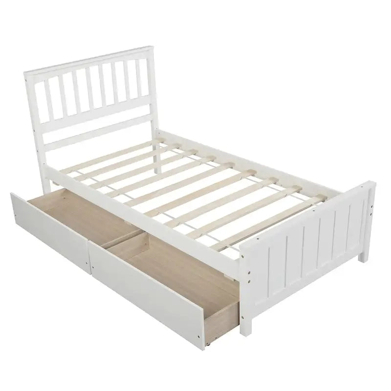 Twin Platform Bed with Two Drawers