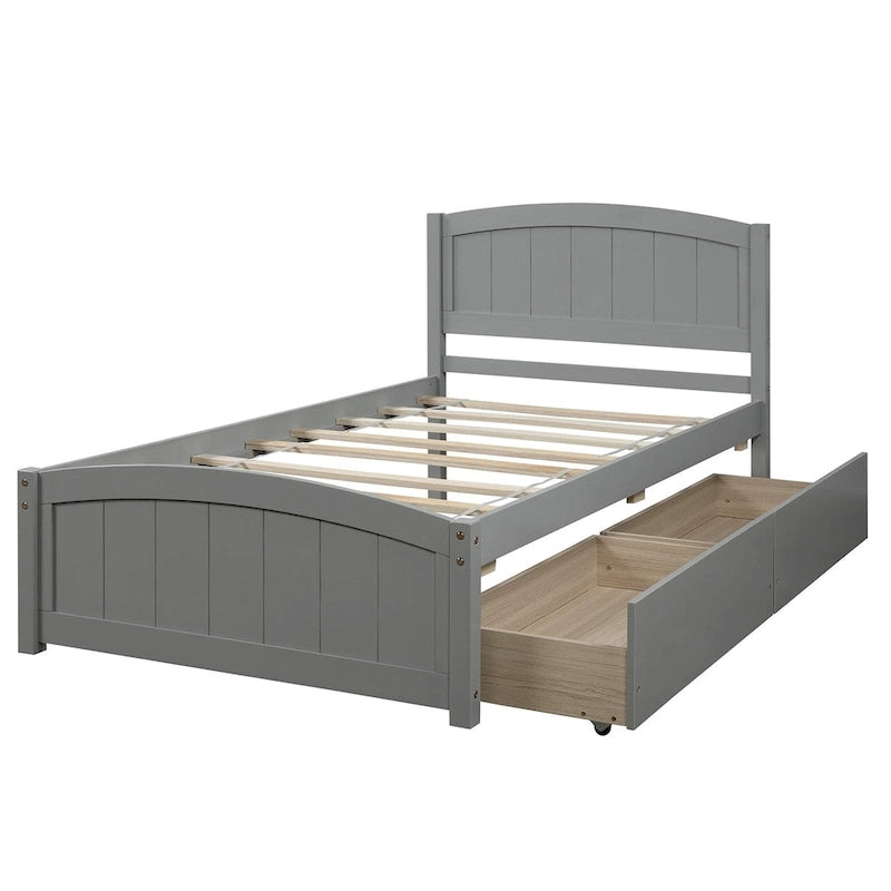 Twin Platform Bed with Two Drawers