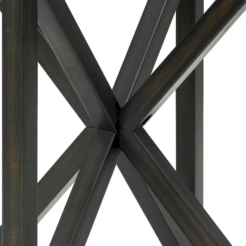 Glass-Top Table with Wood Base