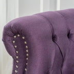Tufted Fabric Club Chair with Studded Arms