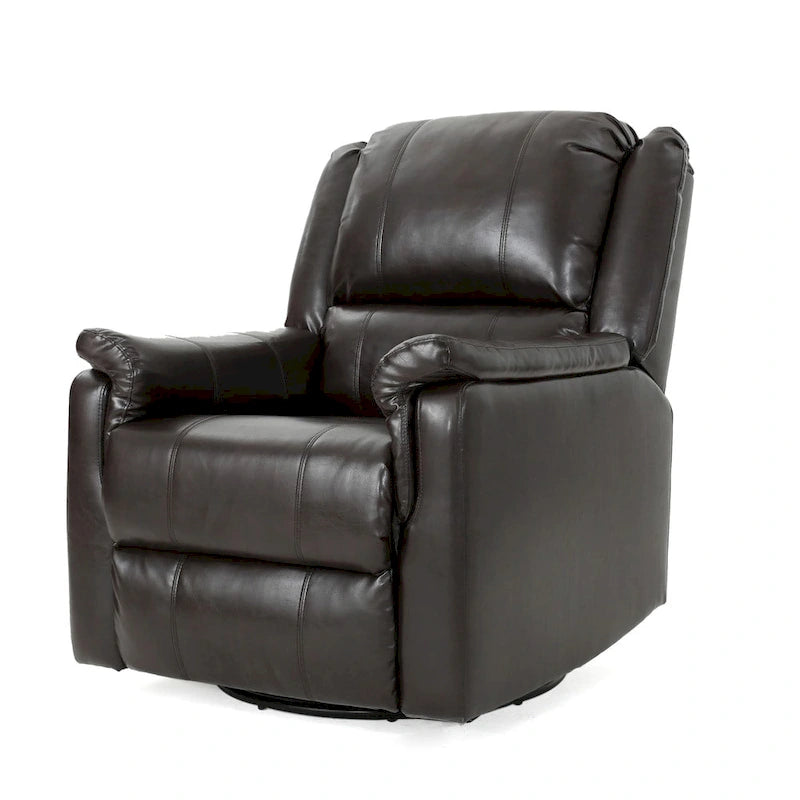 Faux Leather Swivel Gliding Recliner Chair