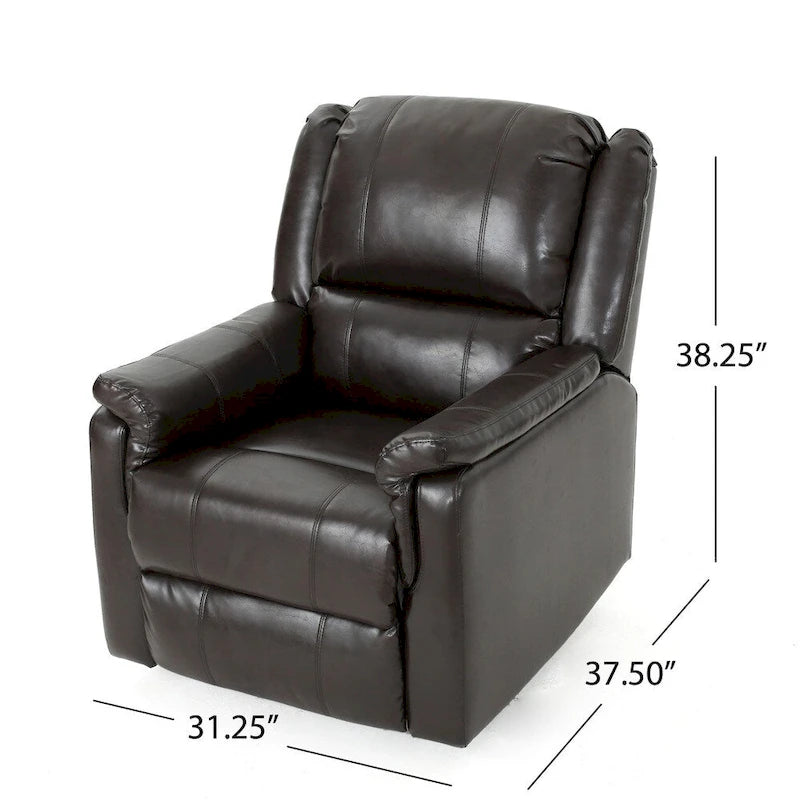 Faux Leather Swivel Gliding Recliner Chair