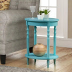 Oval End Table with Lower Shelf