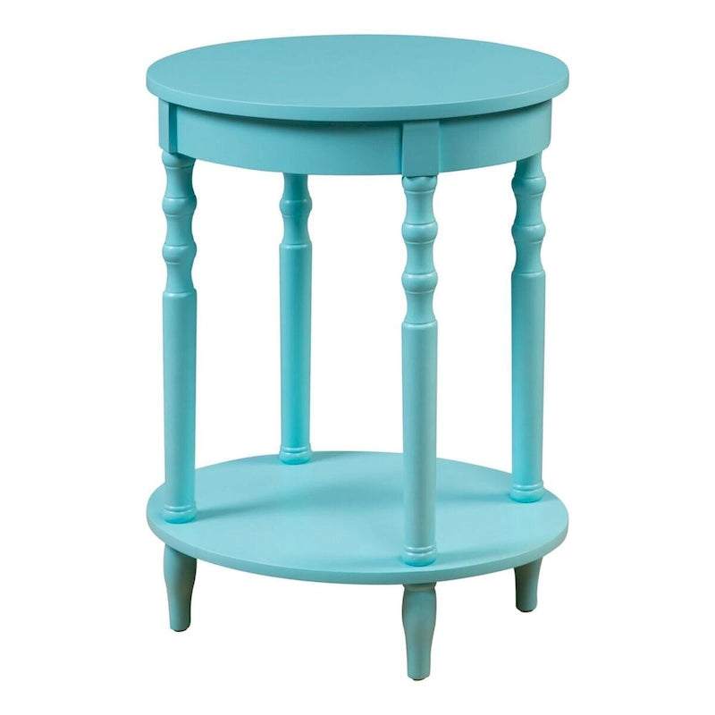 Oval End Table with Lower Shelf