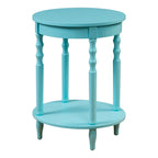 Oval End Table with Lower Shelf