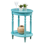Oval End Table with Lower Shelf