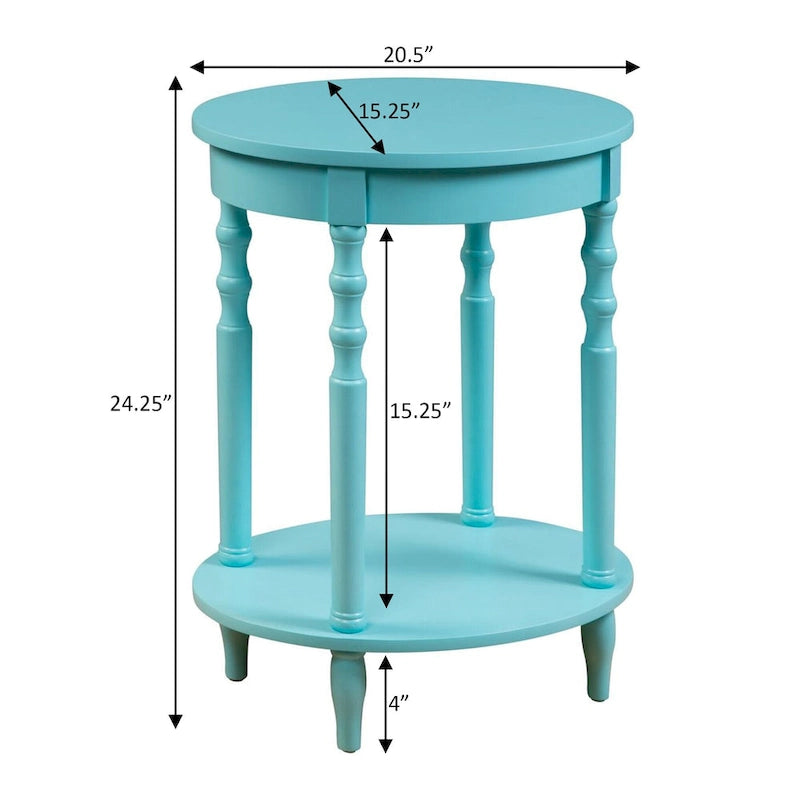 Oval End Table with Lower Shelf