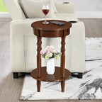 Oval End Table with Lower Shelf