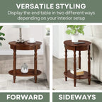 Oval End Table with Lower Shelf