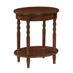 Oval End Table with Lower Shelf