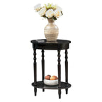 Oval End Table with Lower Shelf